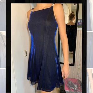 Blondie Nites black and blue shimmery dress
